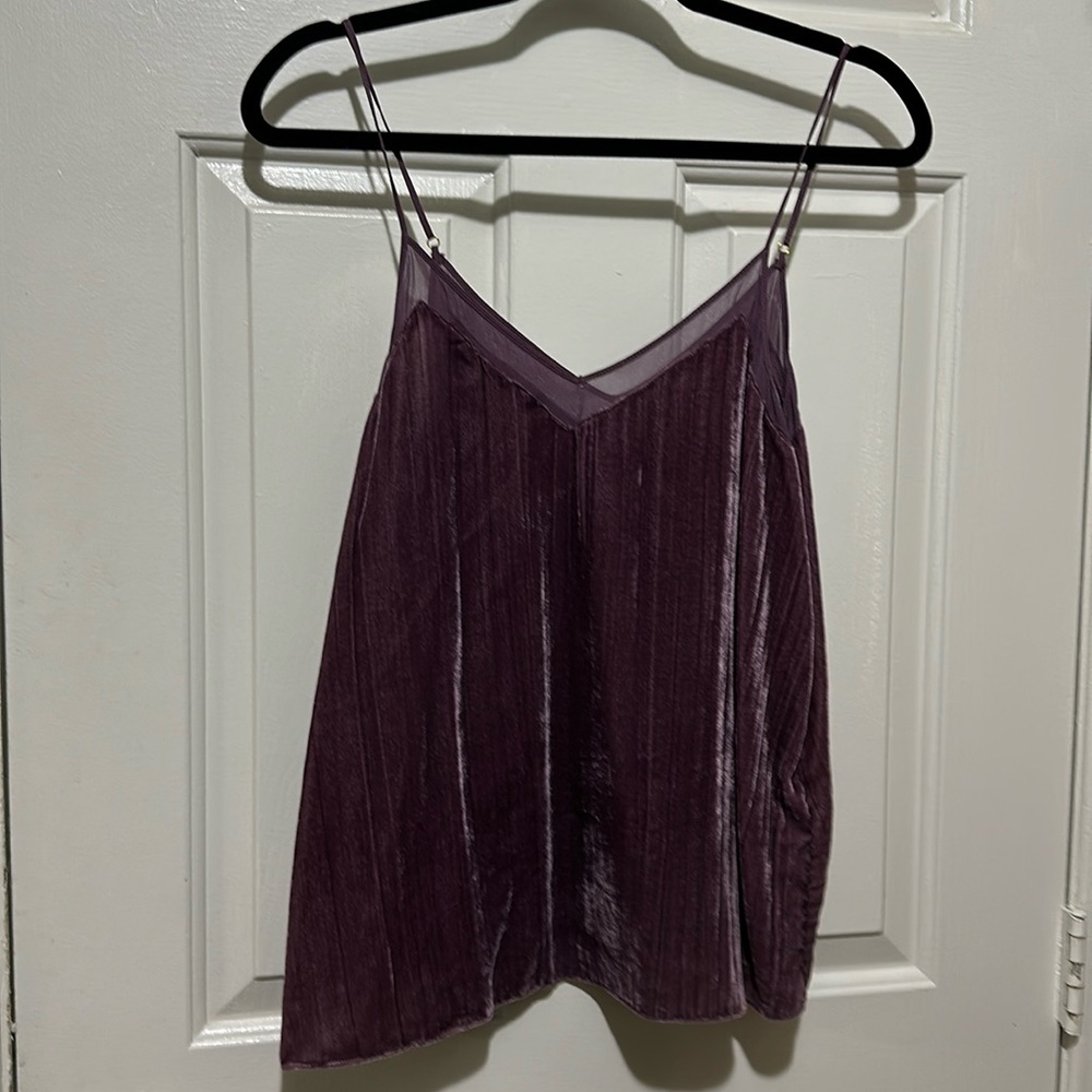 Lucky Brand lavender velvet spaghetti strap top, size M